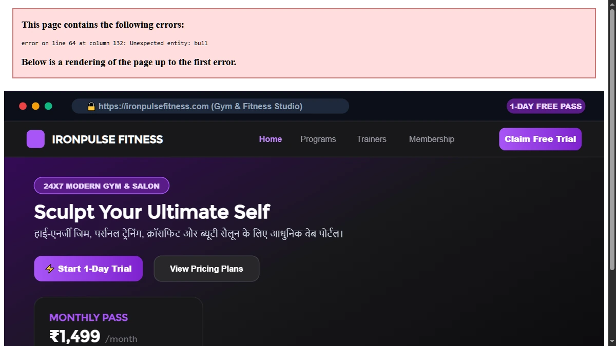 Gym, Fitness Studio & Beauty Salon WordPress Live Demo