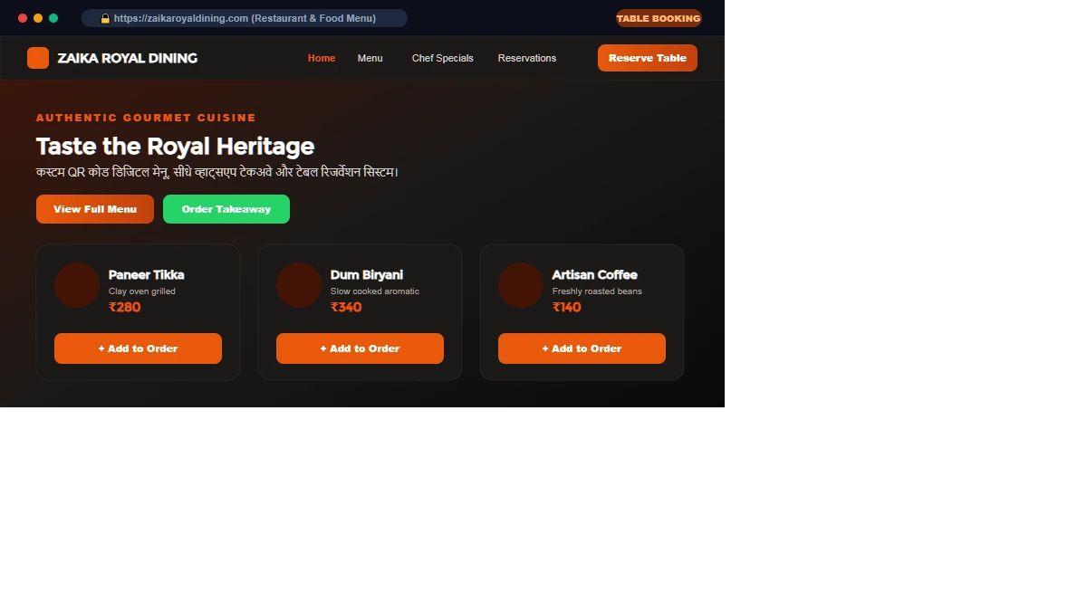 Restaurant, Cafe & Food Menu WordPress Live Demo