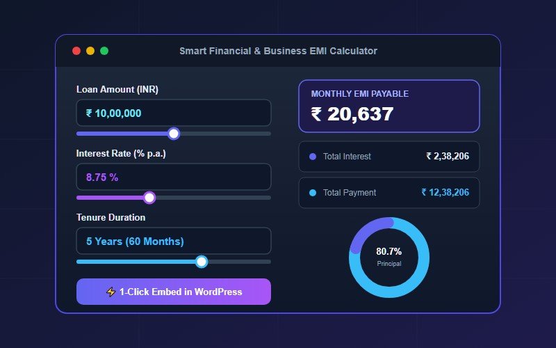 Custom Web Tool and Online Calculator Demo Mockup
