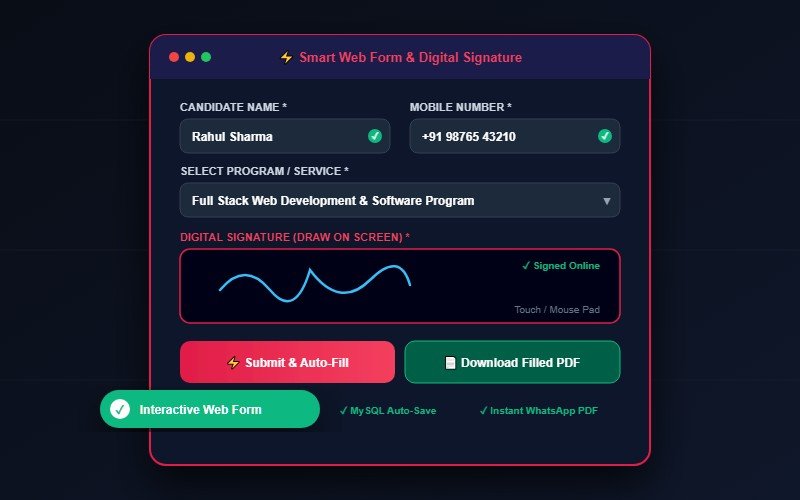 PDF to Web Form Before and After Conversion Showcase